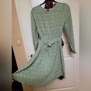 Green Printed Pattern Dress